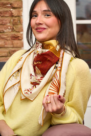 Maxi Foulard Laine et Soie Escapade burgundy