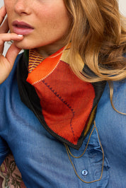 Foulard Laine et Soie Vintage flowers