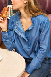 Blouse Léa en tencel jean