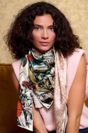 Maxi Foulard Soie Pivoines multicolores