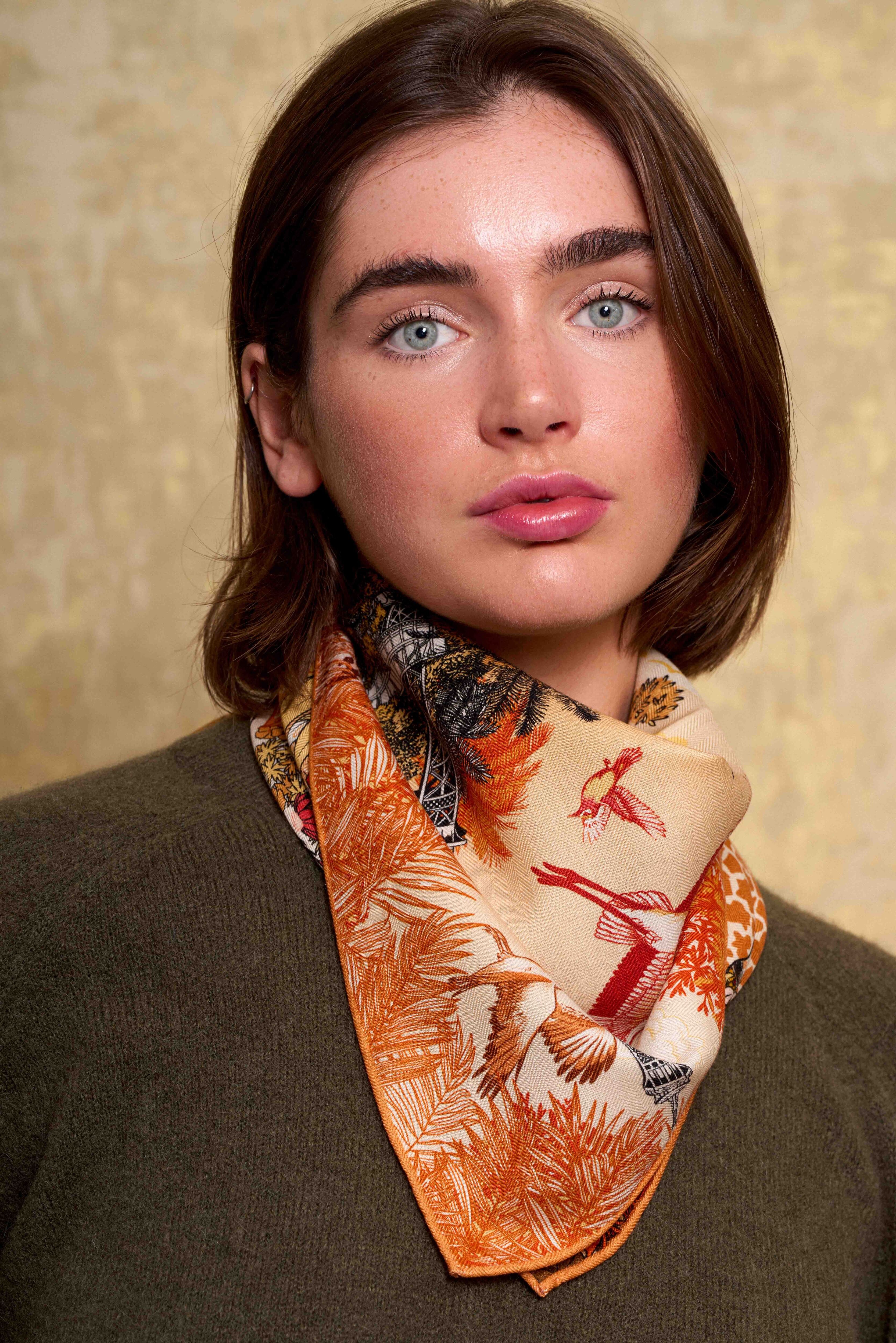 Yellow Tropical Fountain Scarf