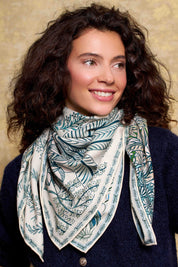 Maxi Wool &amp; Silk Scarf Yellow Castle