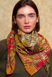 Maxi Wool &amp; Silk Scarf Sweet Flowers