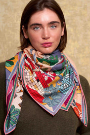 Maxi Wool &amp; Silk Scarf Blue Spirit
