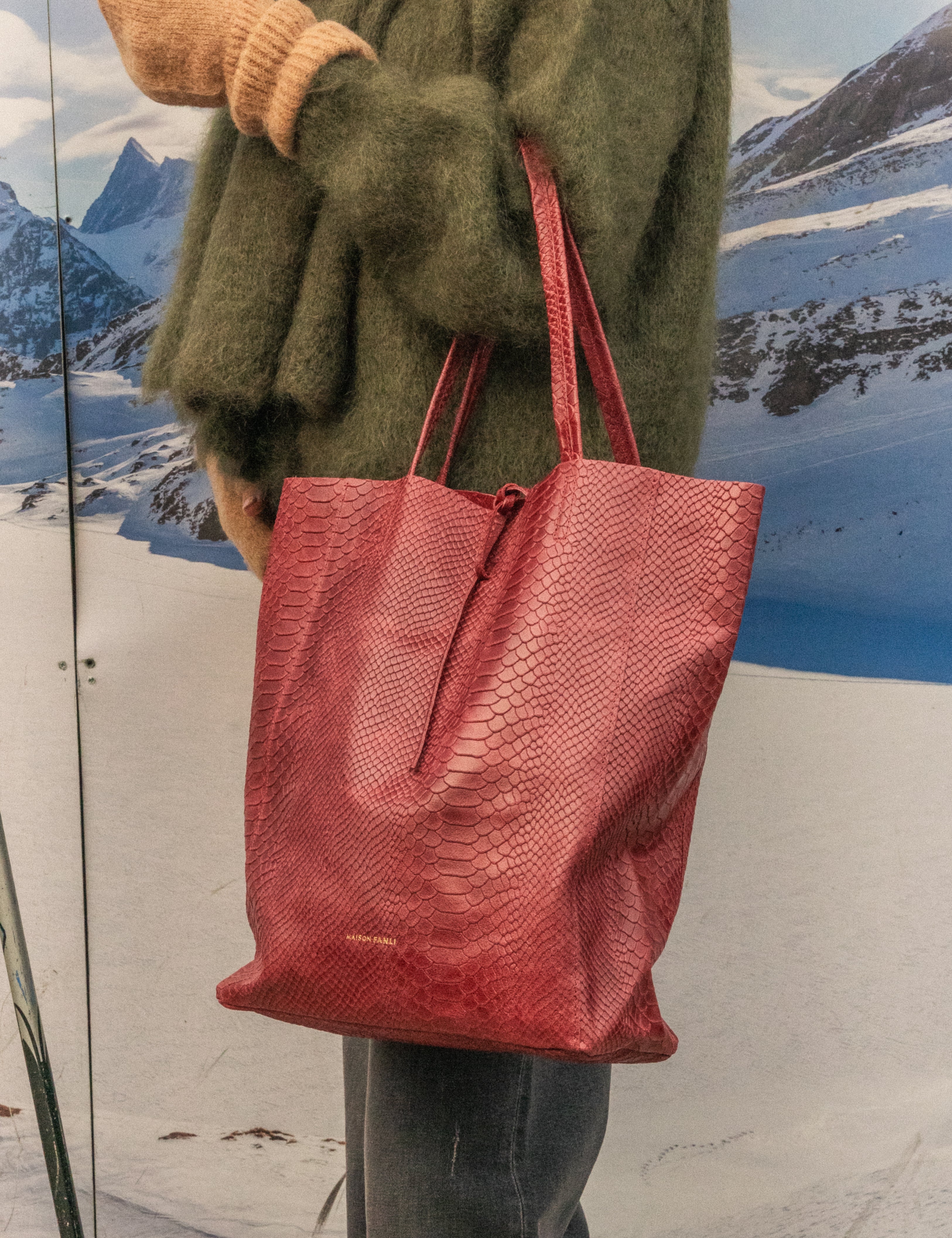 Sac en cuir façon croco
