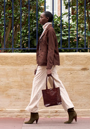 Sac Ava en cuir façon Croco