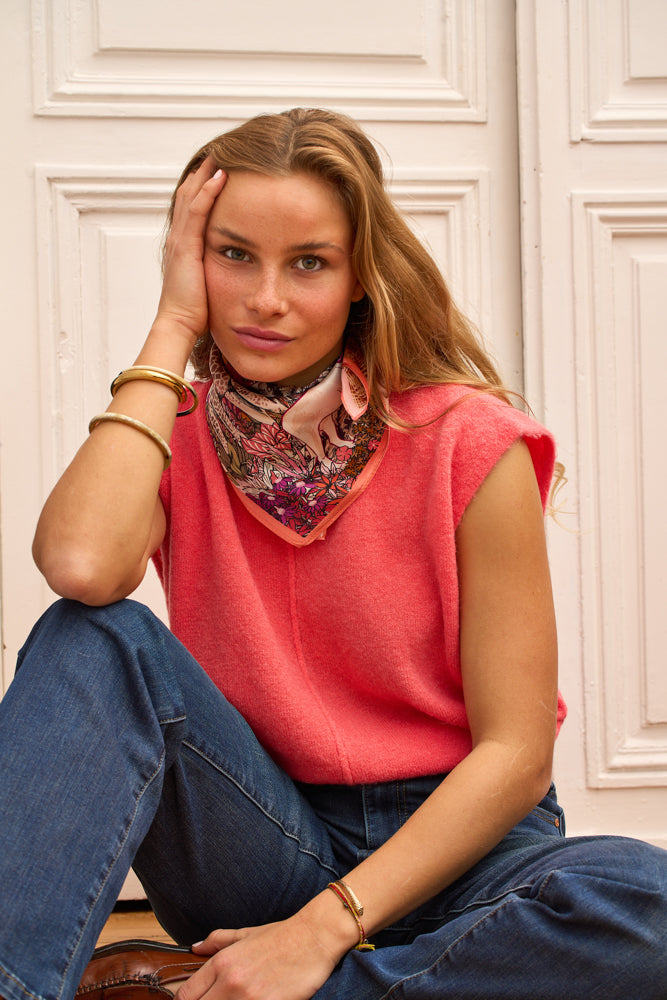 Foulard Paris sauvage rose