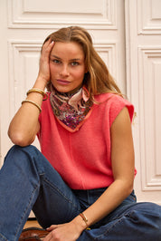 Foulard Paris sauvage rose