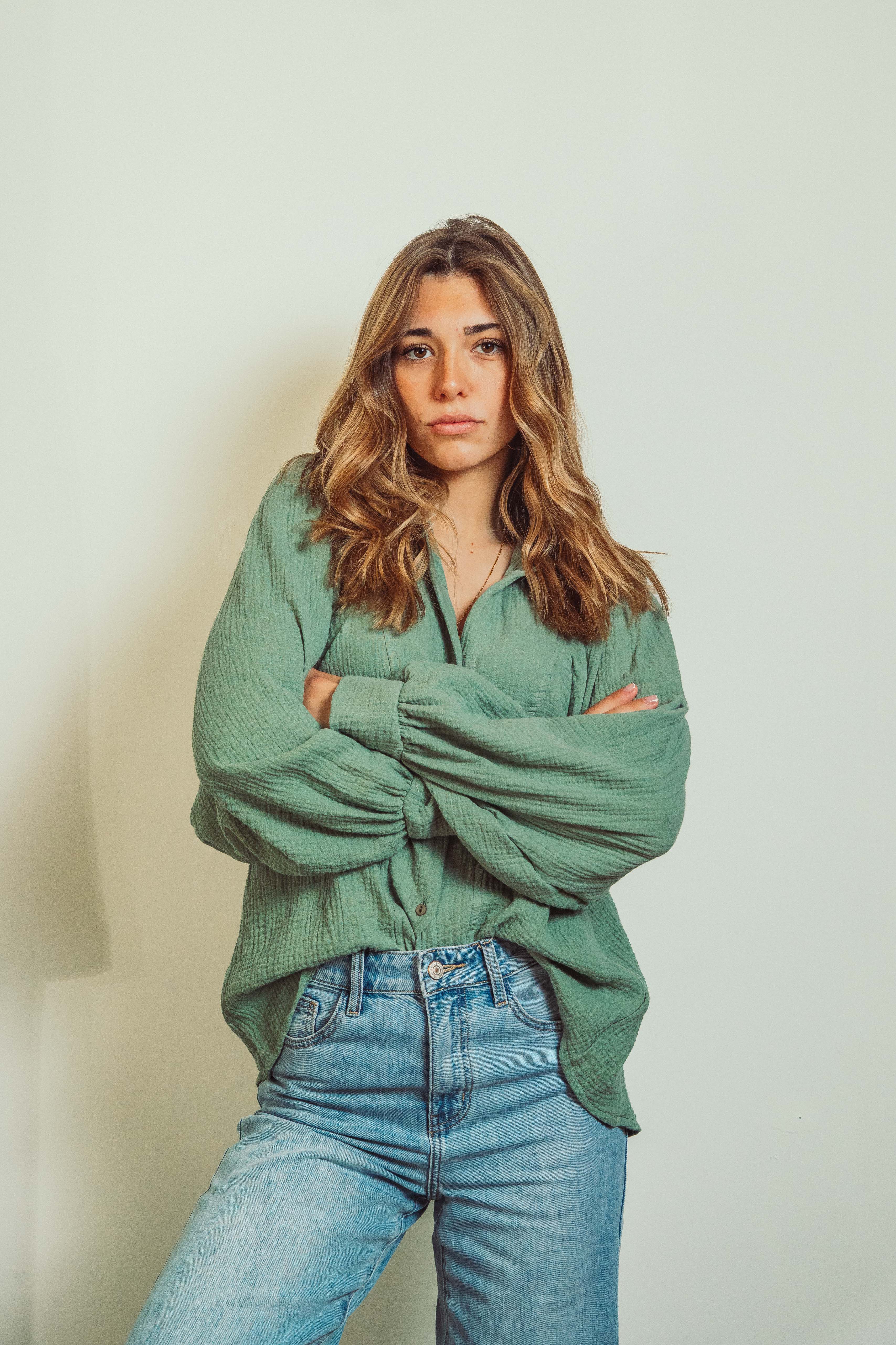 Caroline Khaki Blouse