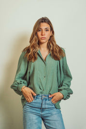 Caroline Khaki Blouse
