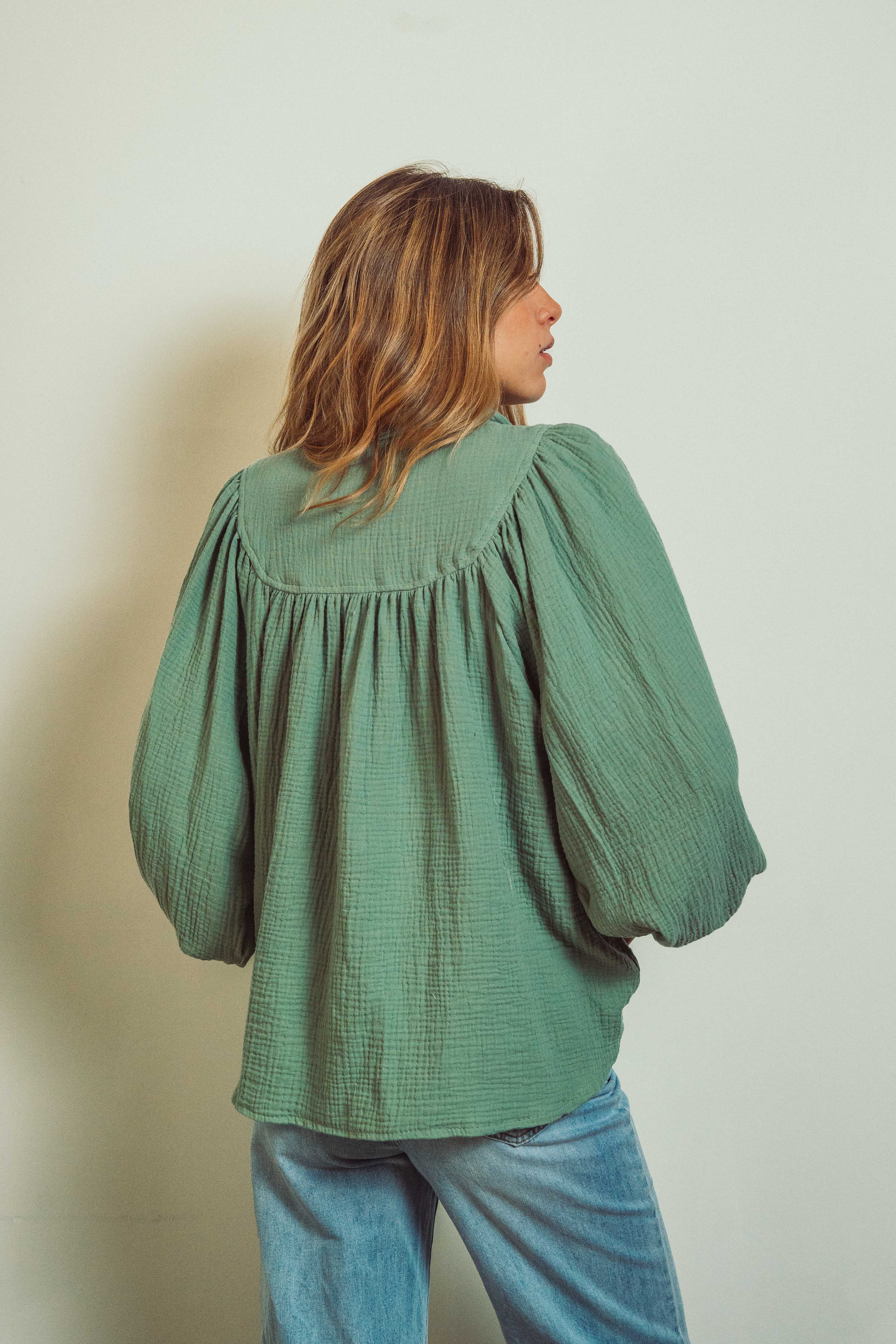 Caroline Khaki Blouse