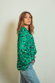 Caroline Green Dots Blouse