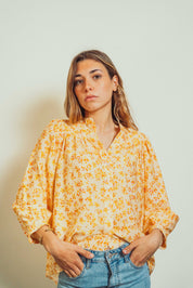 Louise Yellow Floral Blouse