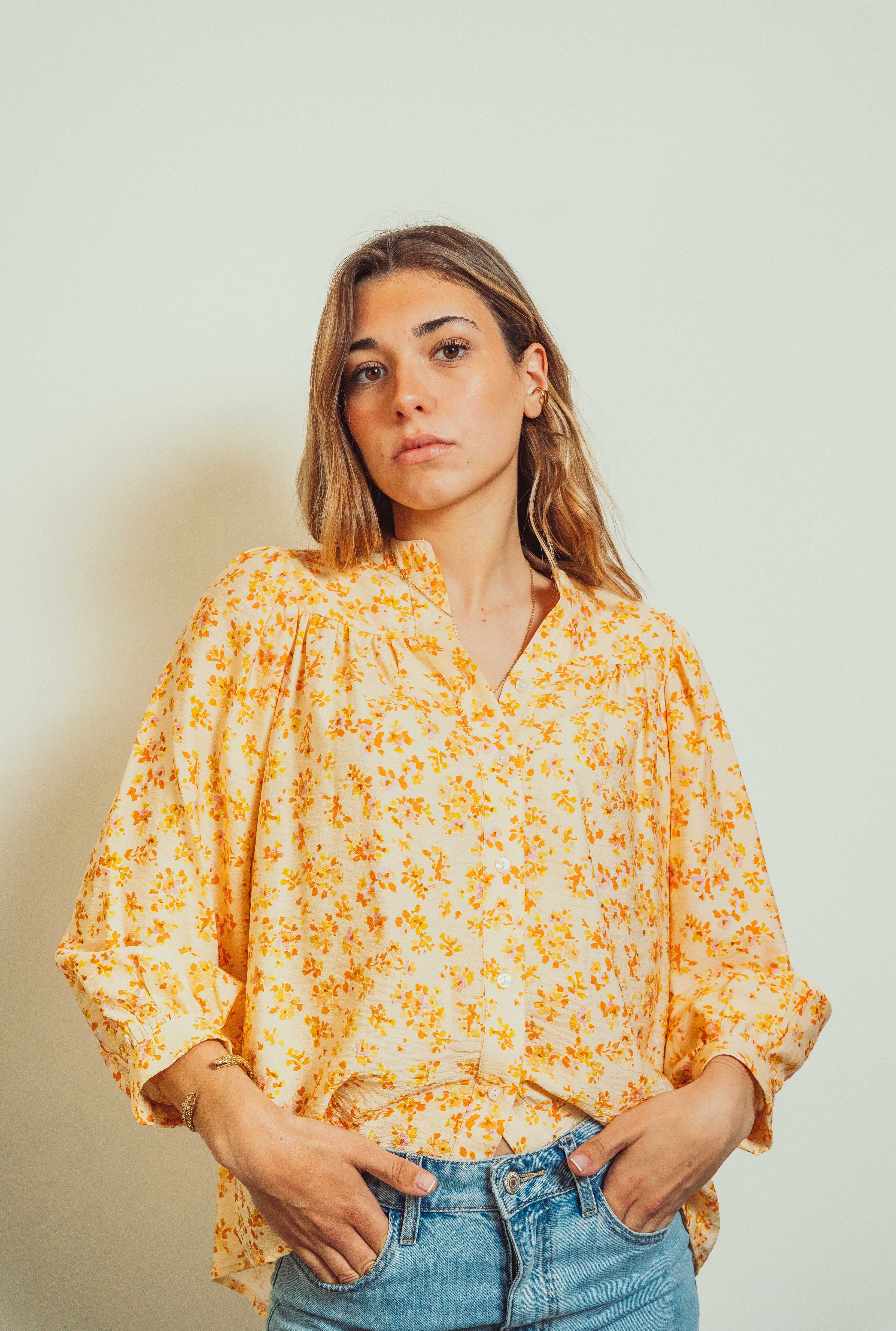 Louise Yellow Floral Blouse
