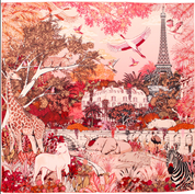 Foulard Paris sauvage rose