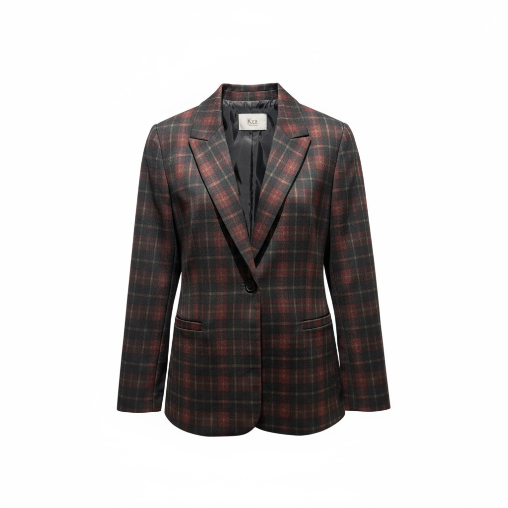 Veste Jules à carreaux bordeaux