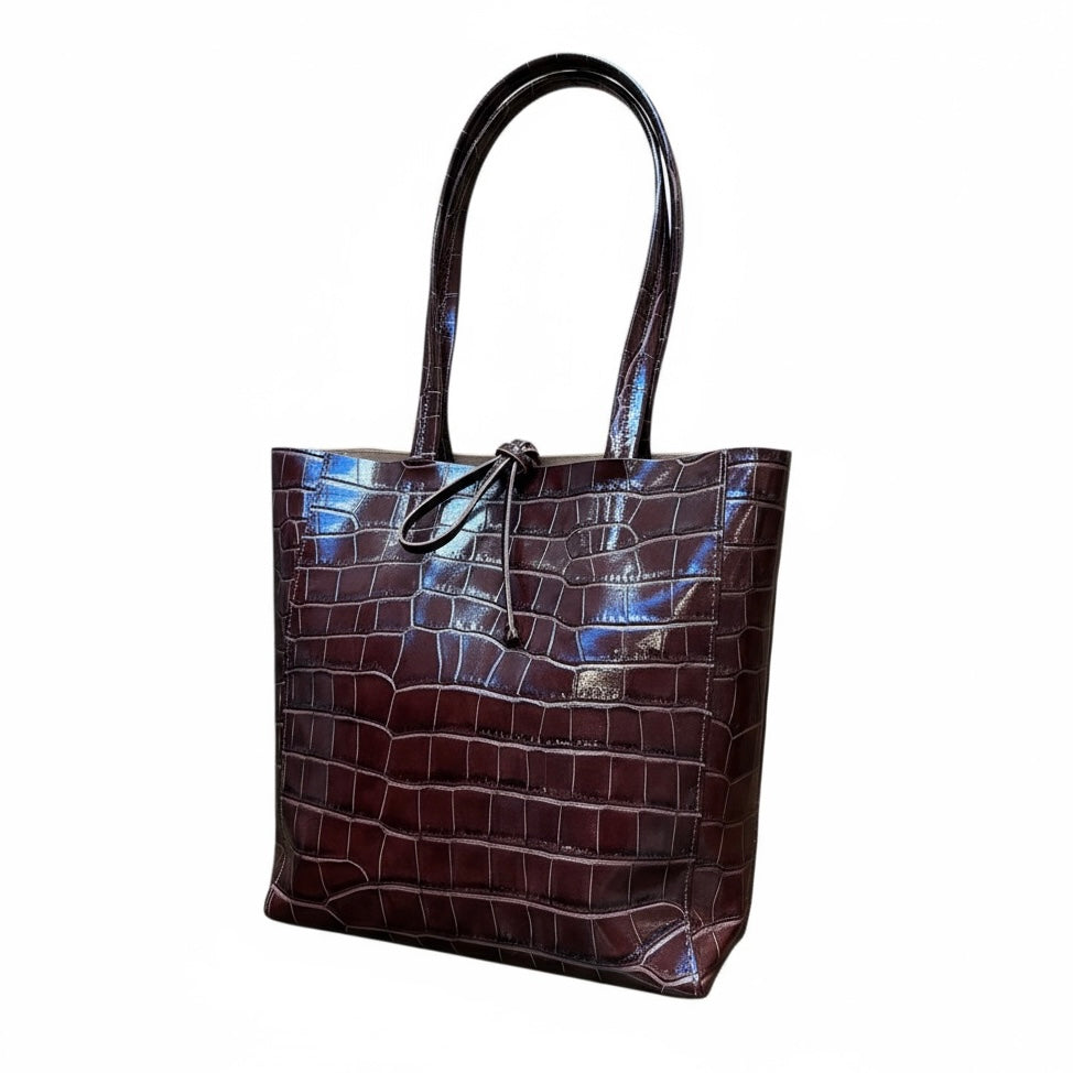 Sac Ava en cuir façon Croco
