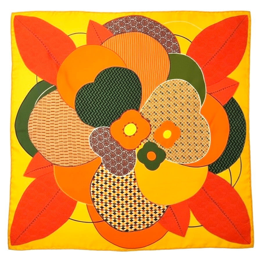 Maxi Foulard Soie Big vintage flowers