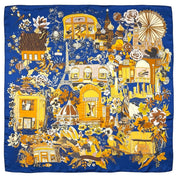 Maxi Foulard Soie Escapade bleu