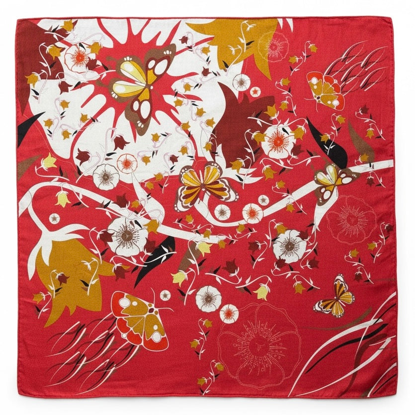 Foulard Papillons orange