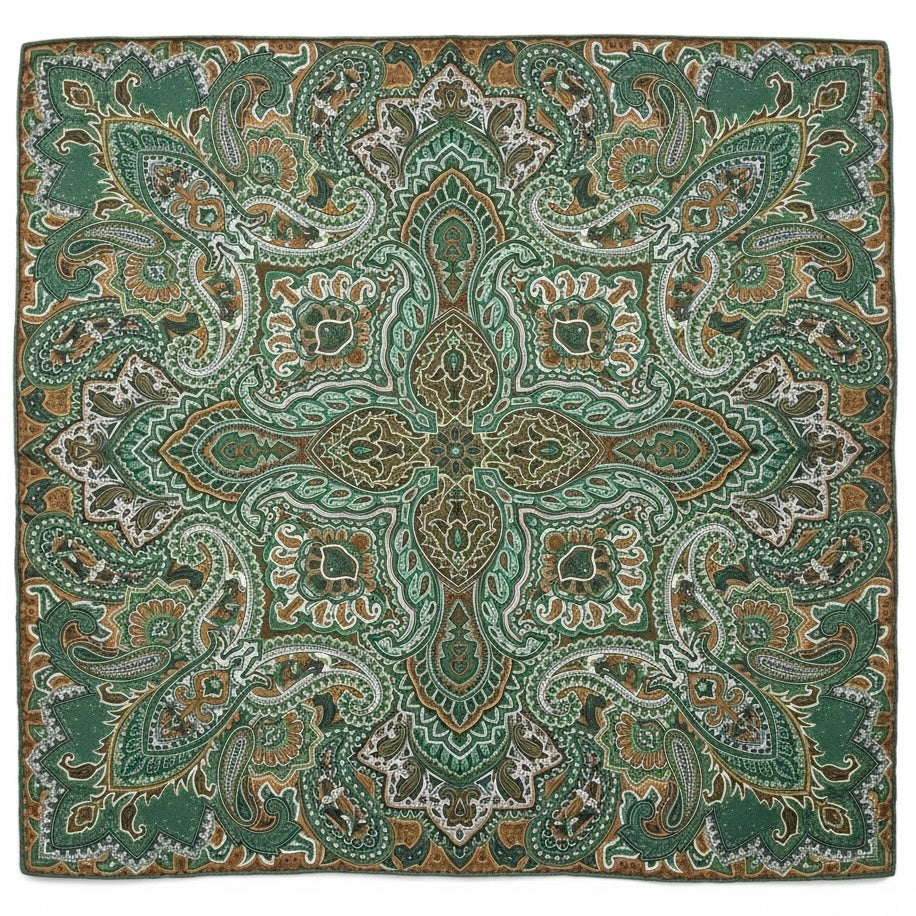 Maxi Foulard Laine et Soie Promenade Verte