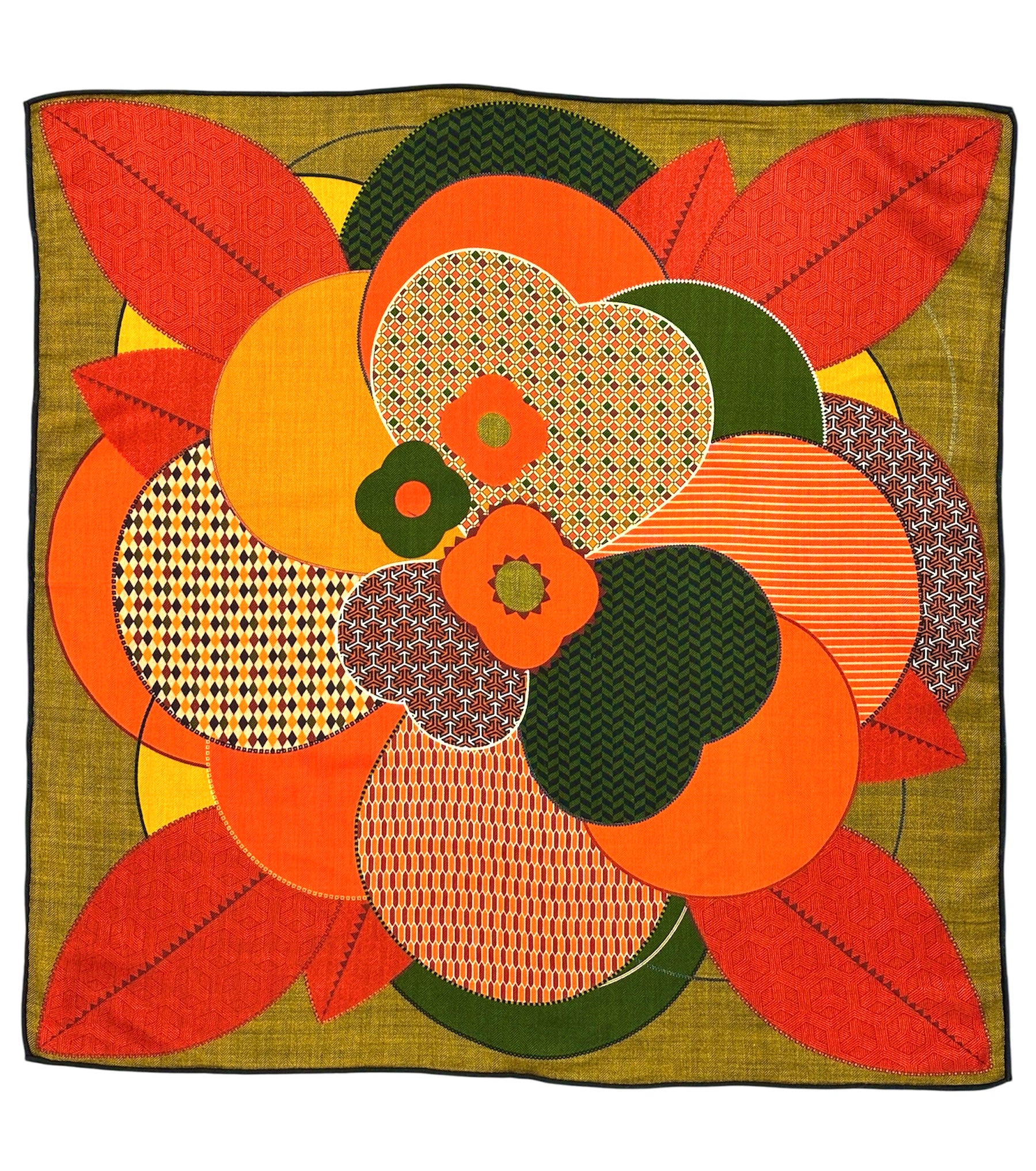 Foulard Laine et Soie Vintage flowers