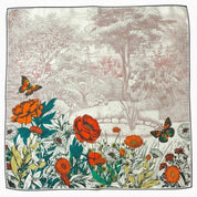 Foulard Coton et Soie Pivoines multicolores