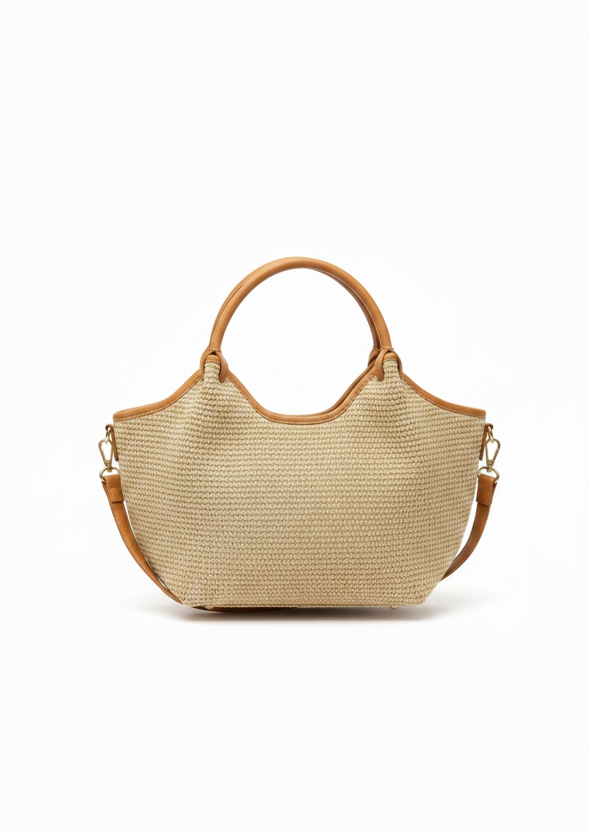 Bolso Mélusine trenzado en color camello