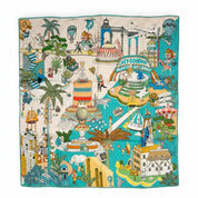 Maxi Foulard Soie Calypso Rococo Aqua