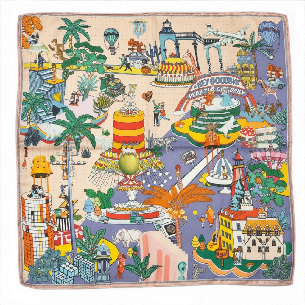 Maxi Foulard Soie Calypso Rococo Lavande