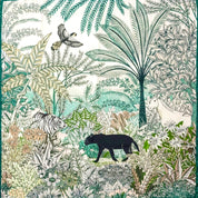 Maxi Foulard Soie Panthère de nuit vert