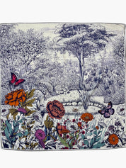 Maxi Foulard Laine et Soie Pivoines multicolores bleuté