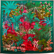Maxi Foulard Soie Temple oublié vert