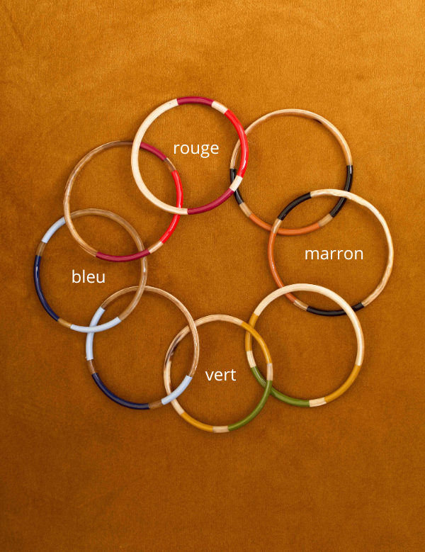 Multicolored horn bracelets