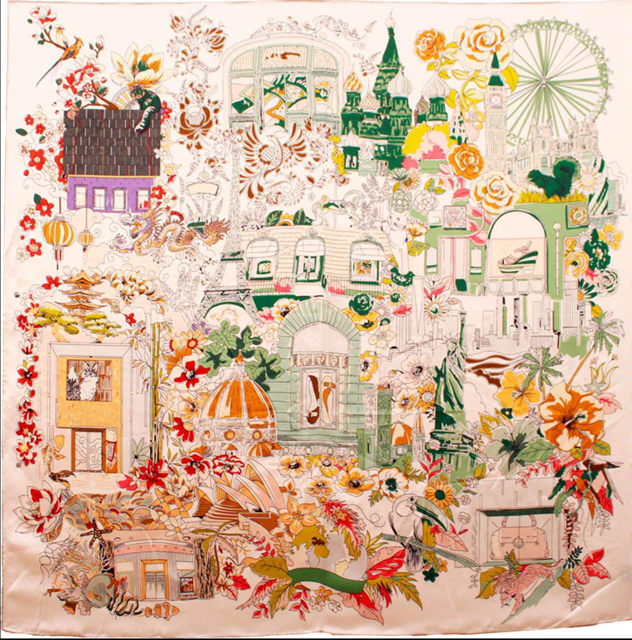 Maxi Wool &amp; Silk Scarf Blue Forest