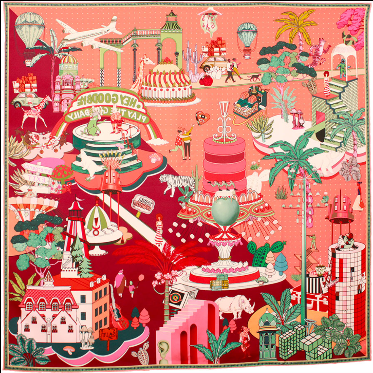 Maxi Wool &amp; Silk Scarf Winter Jungle
